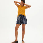 Short Geranio Rayas Navy - ECRU