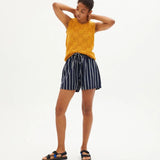 Short Geranio Rayas Navy - ECRU