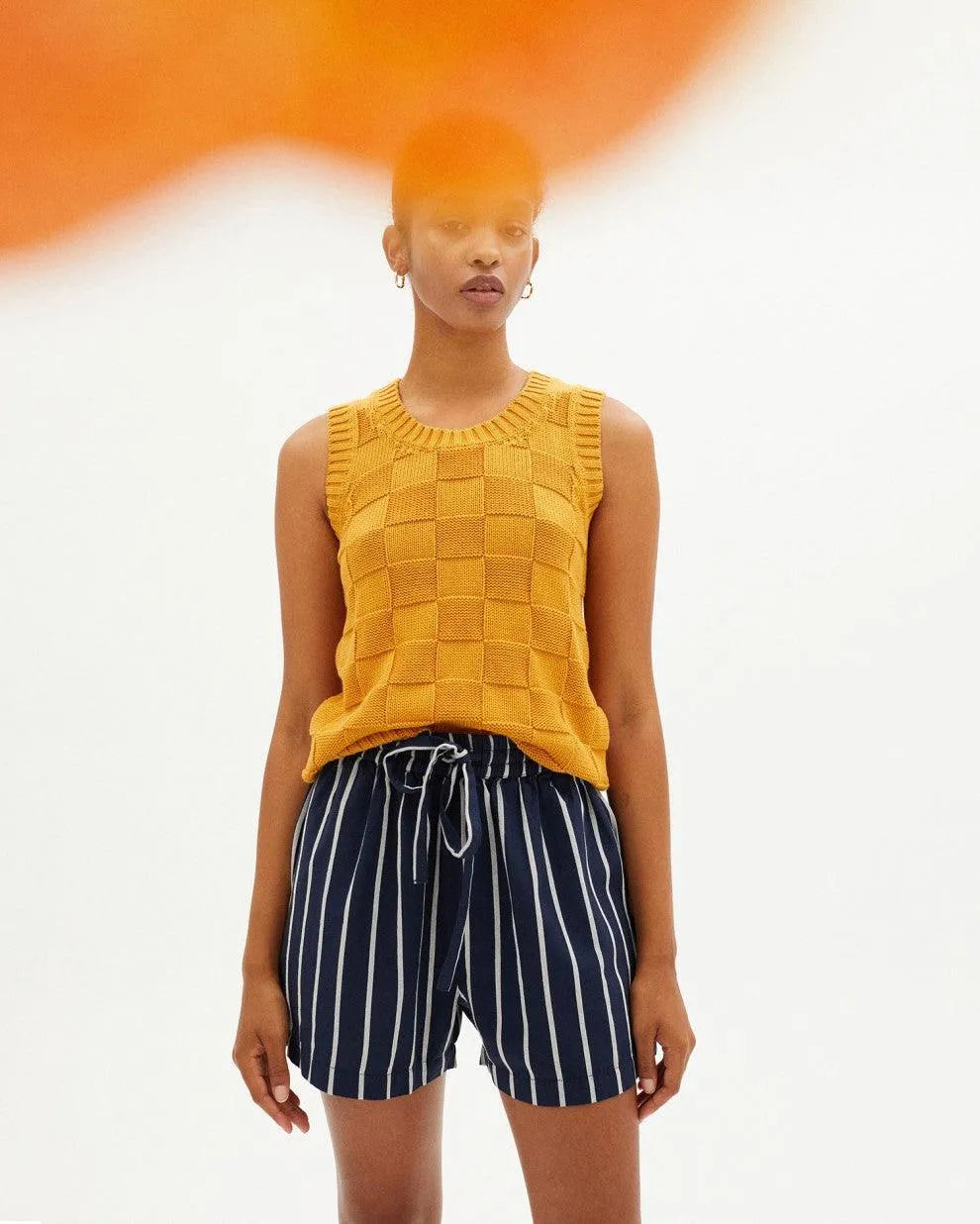 Short Geranio Rayas Navy - ECRU