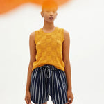 Short Geranio Rayas Navy - ECRU