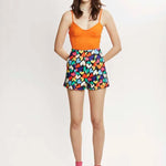 Short tiro alto Corazones - ECRU