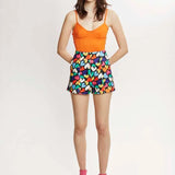 Short tiro alto Corazones - ECRU