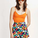 Short tiro alto Corazones - ECRU