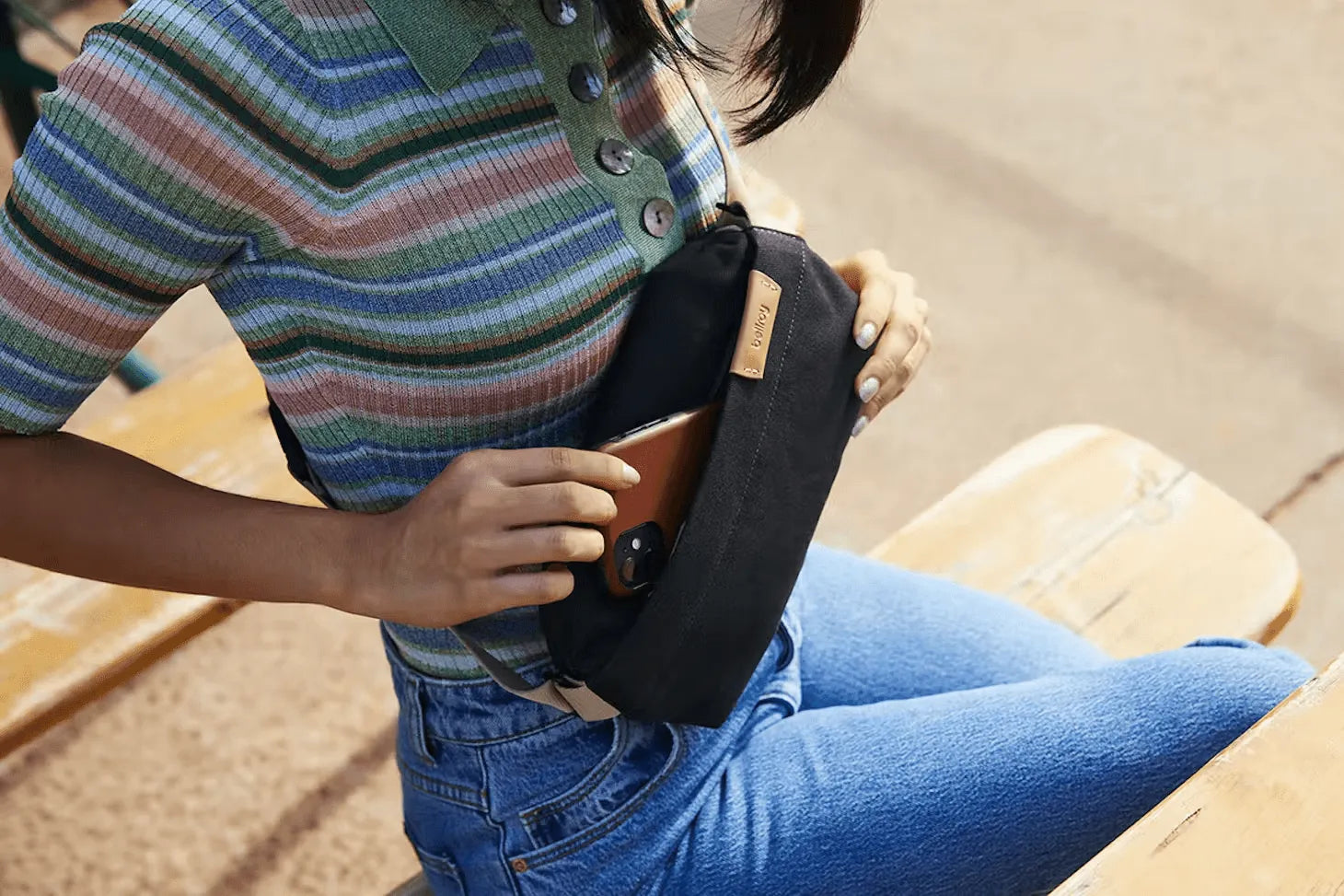 Sling Mini Melbourne Black - ECRU