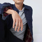 Sobrecamisa denim con relleno acolchada - ECRU