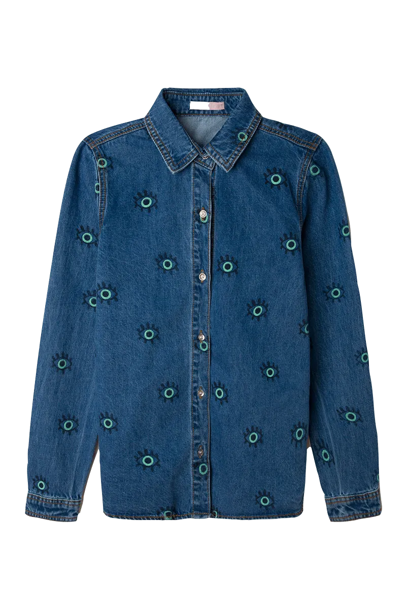 Sobrecamisa vaquera estamapada - ECRU