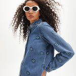 Sobrecamisa vaquera estamapada - ECRU