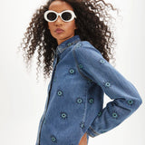 Sobrecamisa vaquera estamapada - ECRU