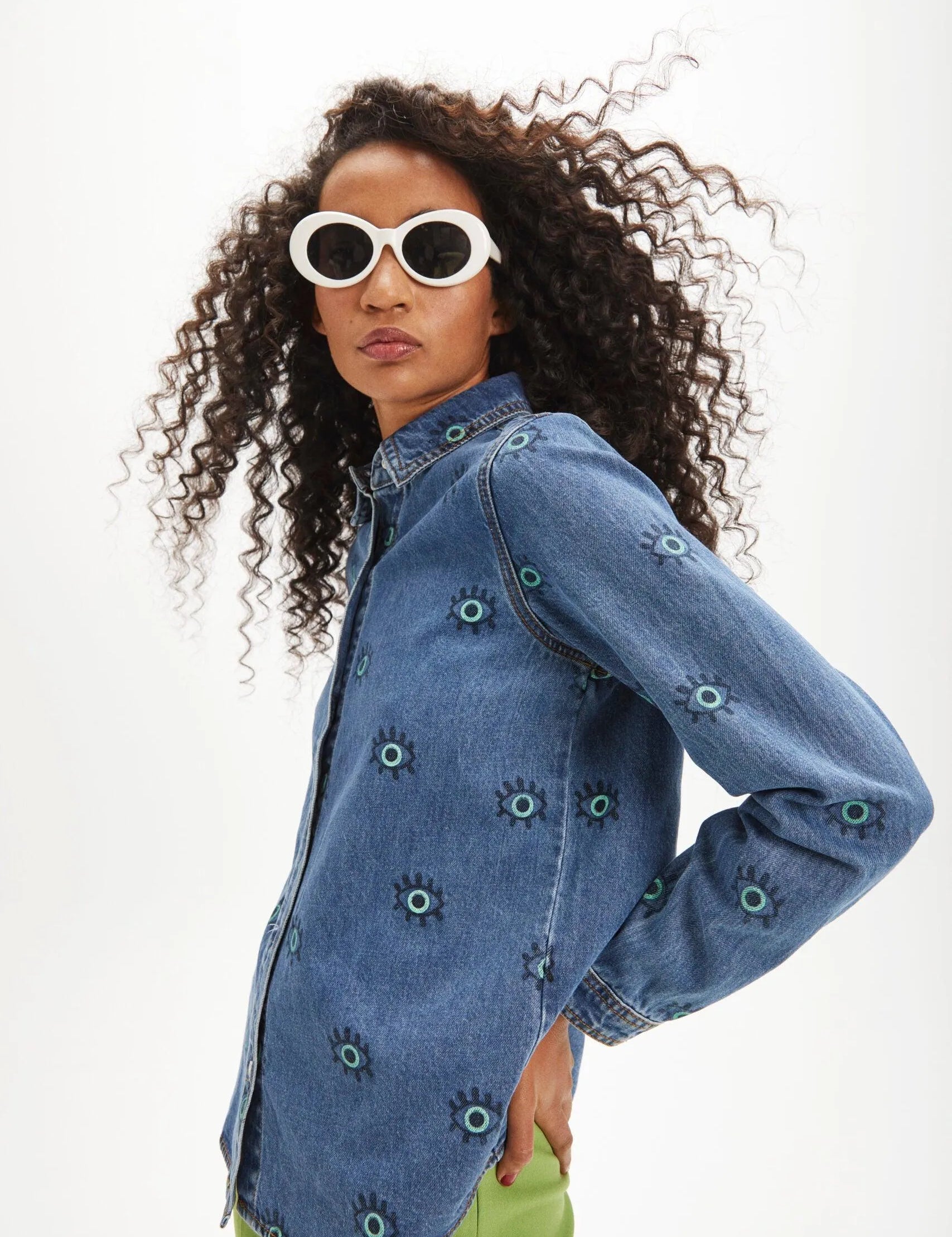 Sobrecamisa vaquera estamapada - ECRU