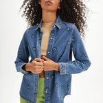 Sobrecamisa vaquera estamapada - ECRU