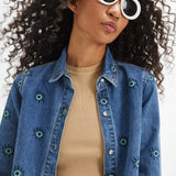 Sobrecamisa vaquera estamapada - ECRU