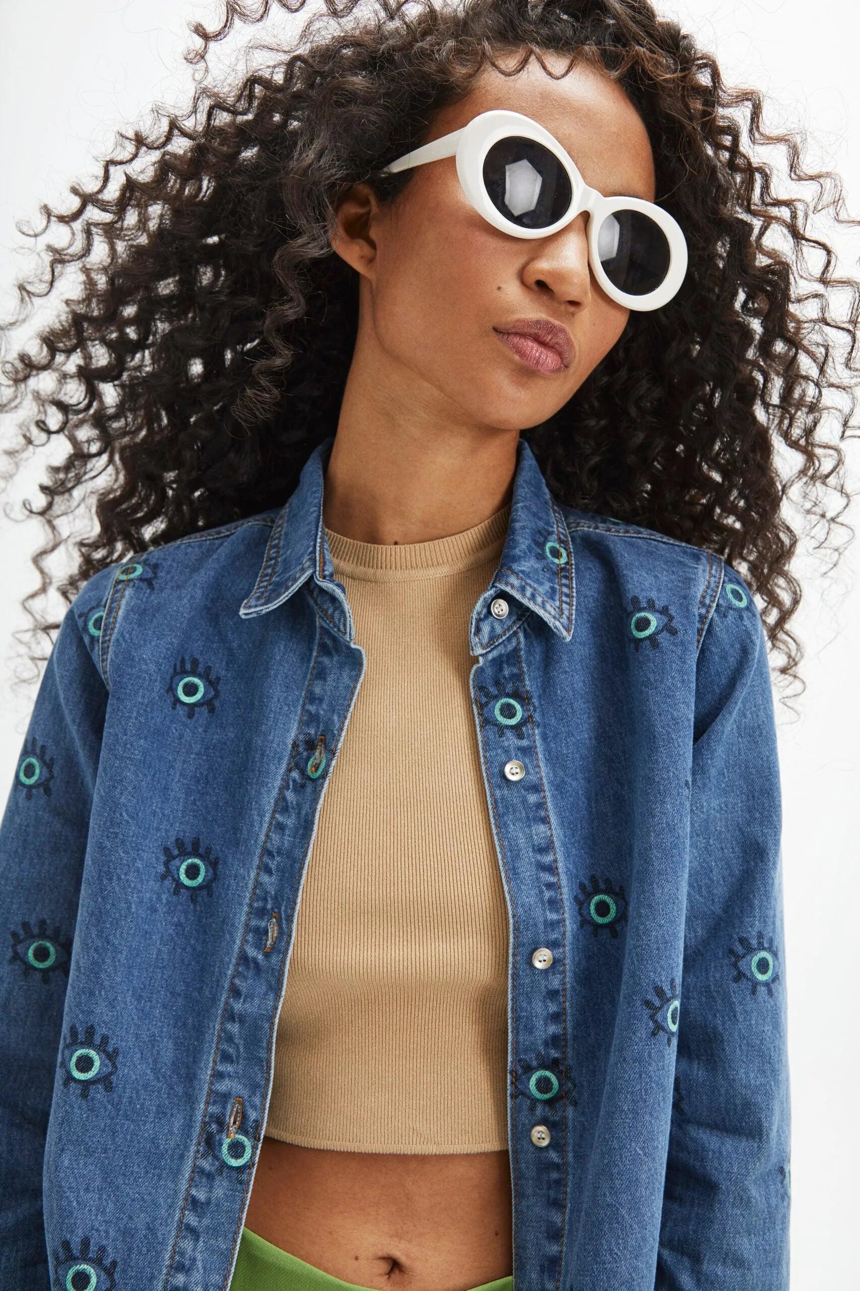 Sobrecamisa vaquera estamapada - ECRU