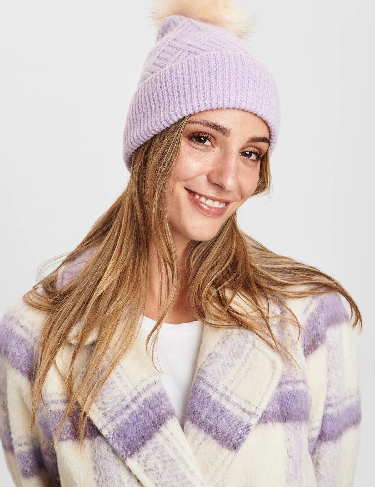 Sombrero de punto nucable - lilac breeze - ECRU