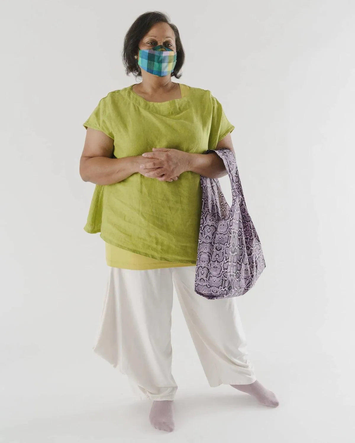 Standard Baggu Pink Snakeskin - ECRU