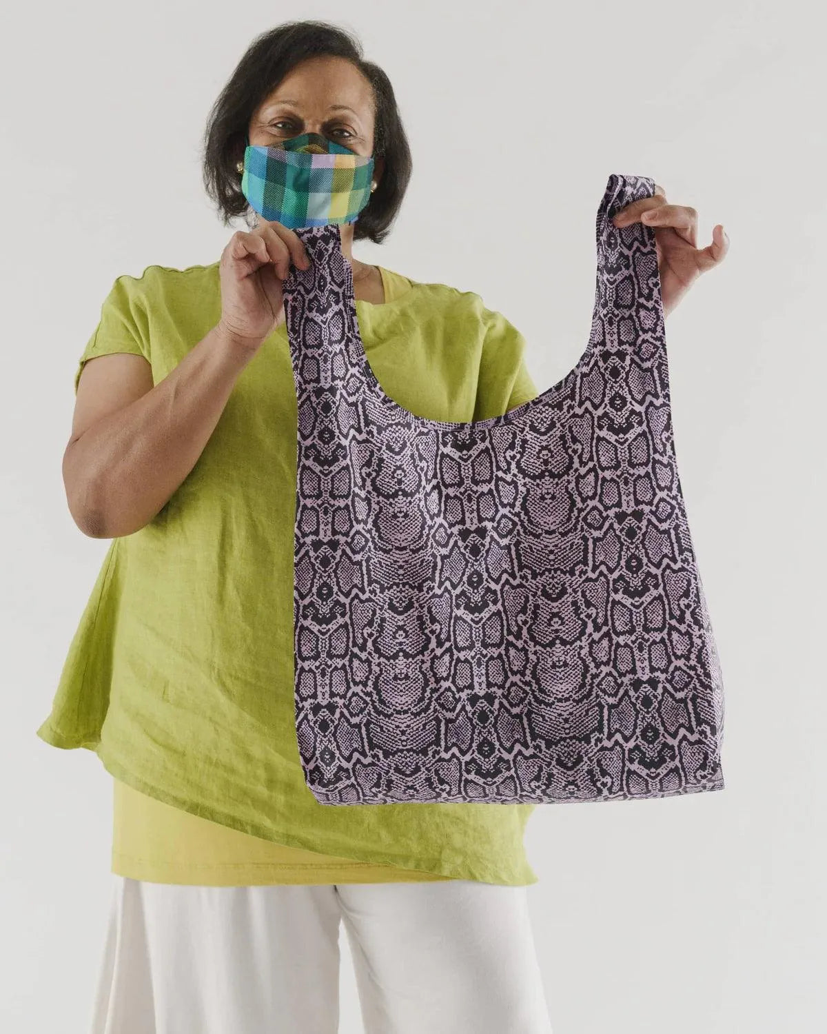 Standard Baggu Pink Snakeskin - ECRU