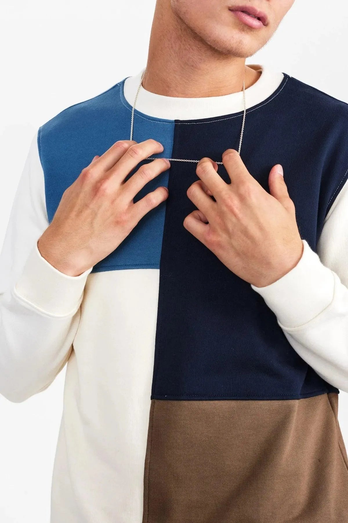 Sudadera Akallen Colorblock Terry Tofu - ECRU