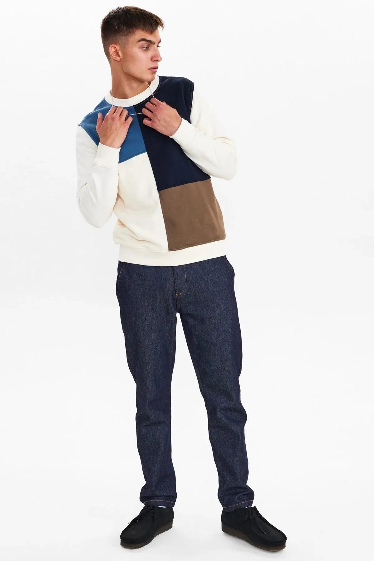 Sudadera Akallen Colorblock Terry Tofu - ECRU