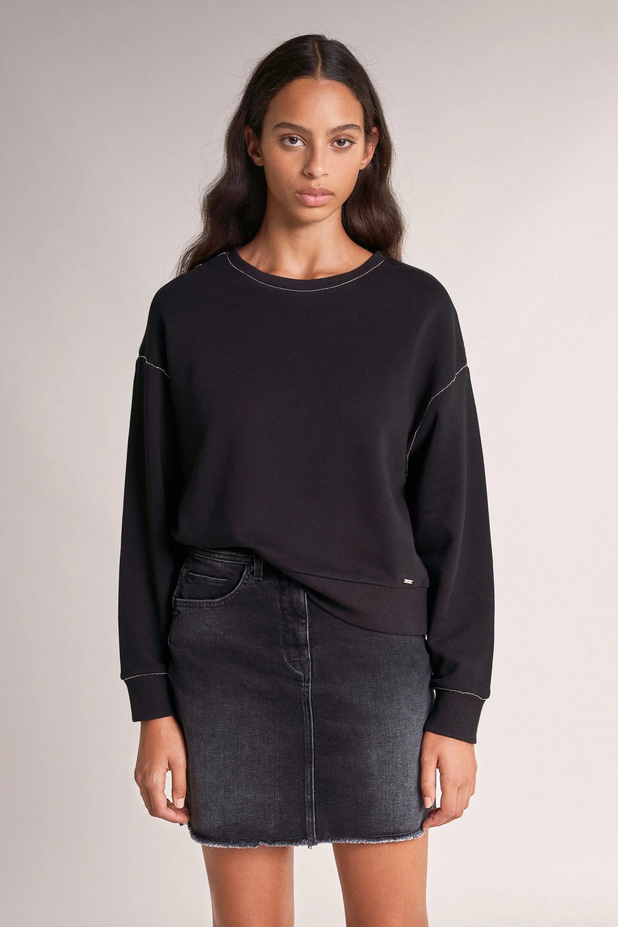 Sudadera con cordón metálico - ECRU