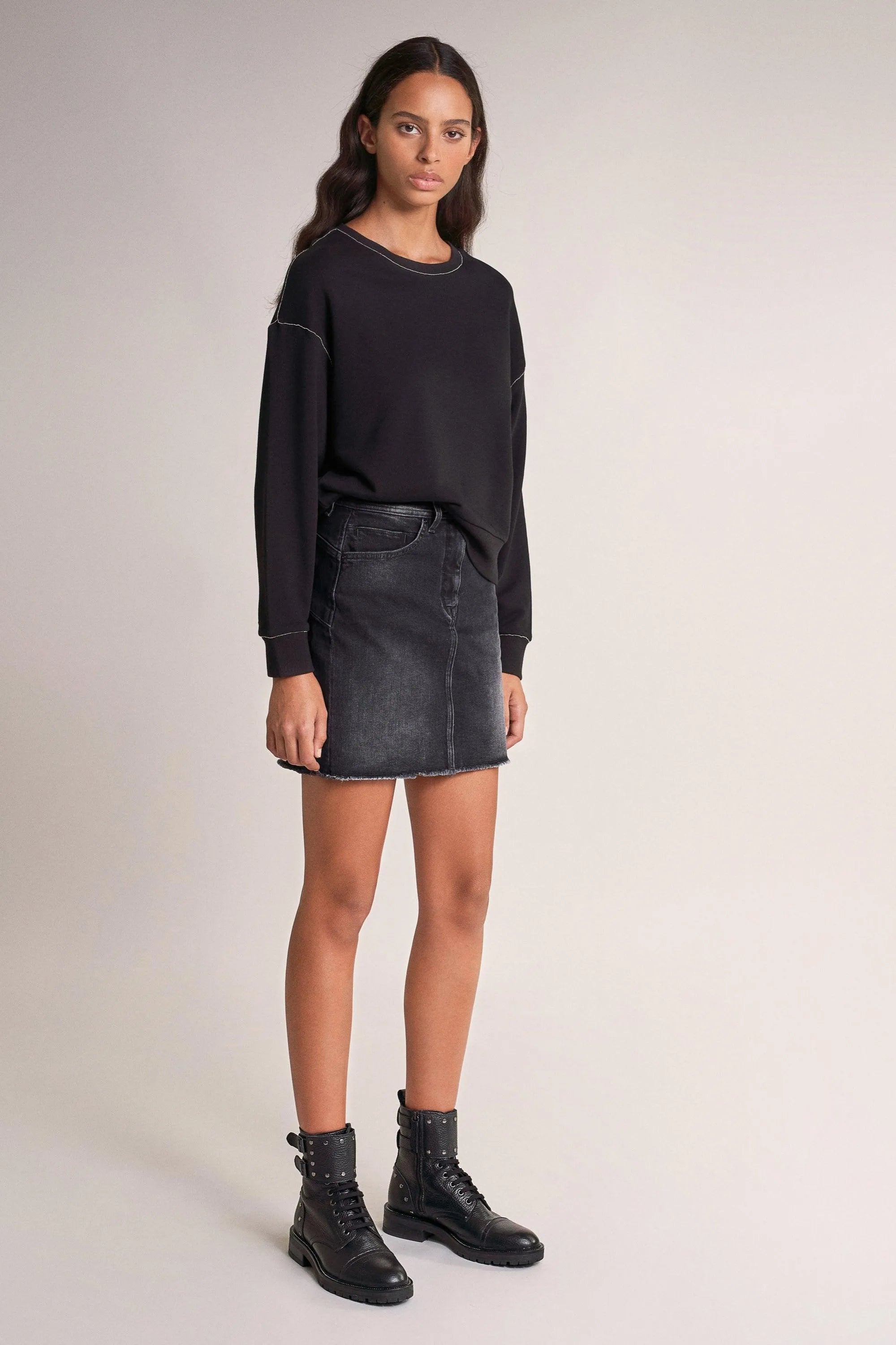 Sudadera con cordón metálico - ECRU