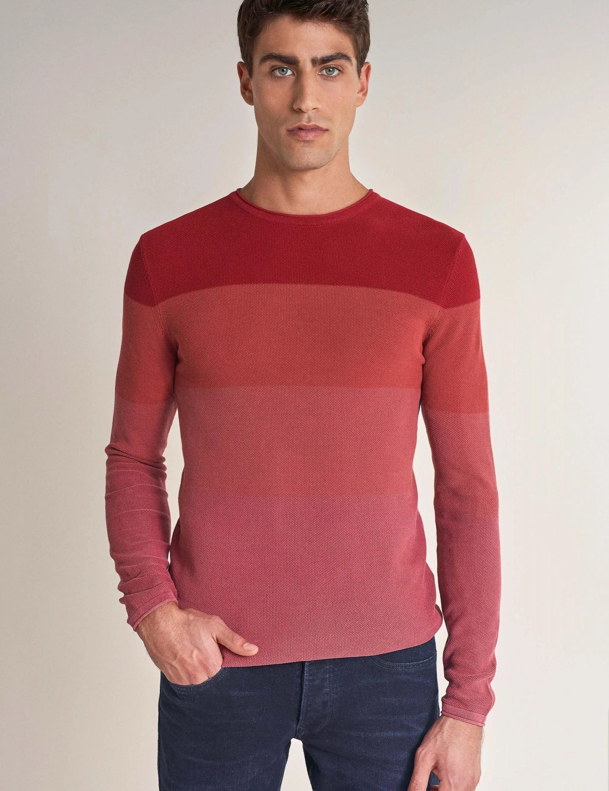 Sudadera con efecto barras - ECRU