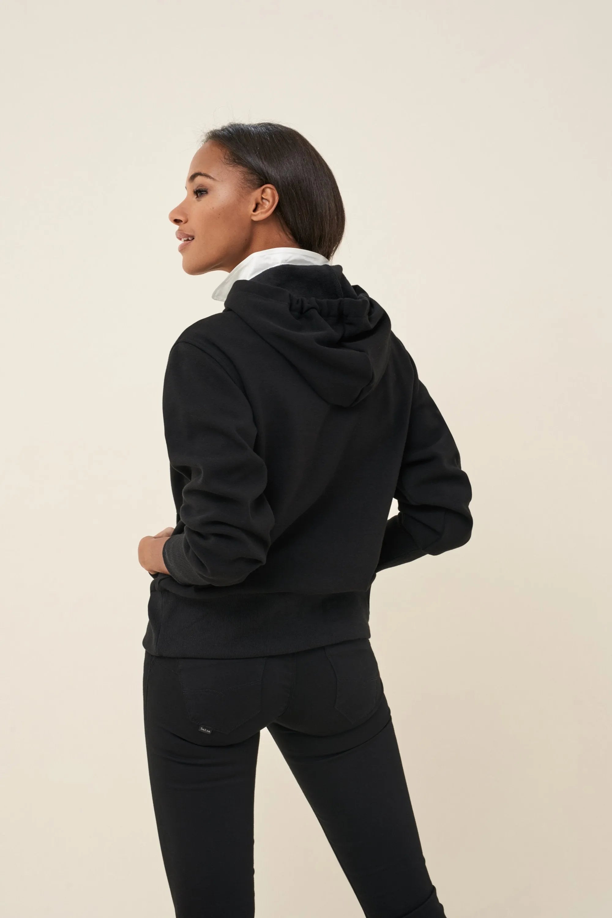 SUDADERA CON TIRAS SALSA - ECRU