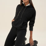 SUDADERA CON TIRAS SALSA - ECRU