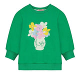 Sudadera corta manga abullonada - ECRU