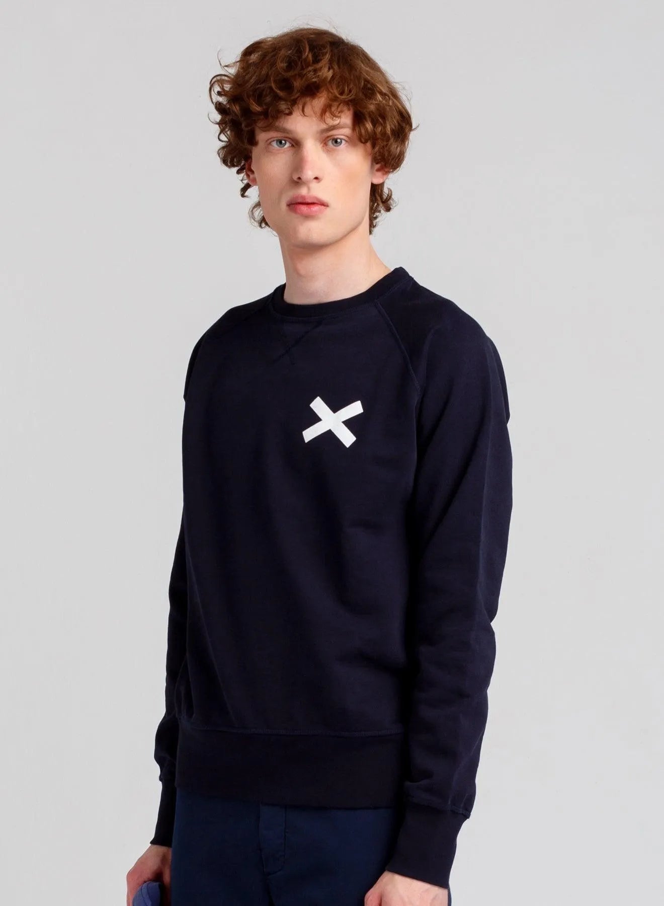 Sudadera Cross Azul - ECRU