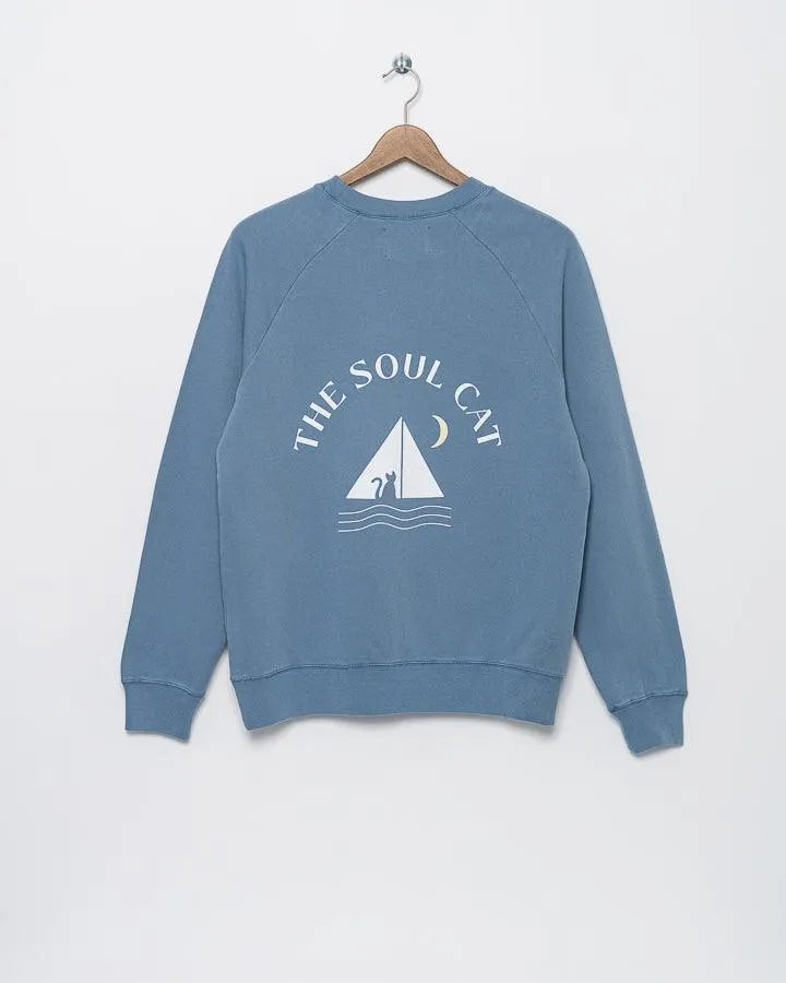 Sudadera Cunha The Soul Cat Captain's Blue - ECRU