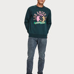 Sudadera de cuello redondo con motivo gráfico - ECRU