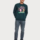 Sudadera de cuello redondo con motivo gráfico - ECRU