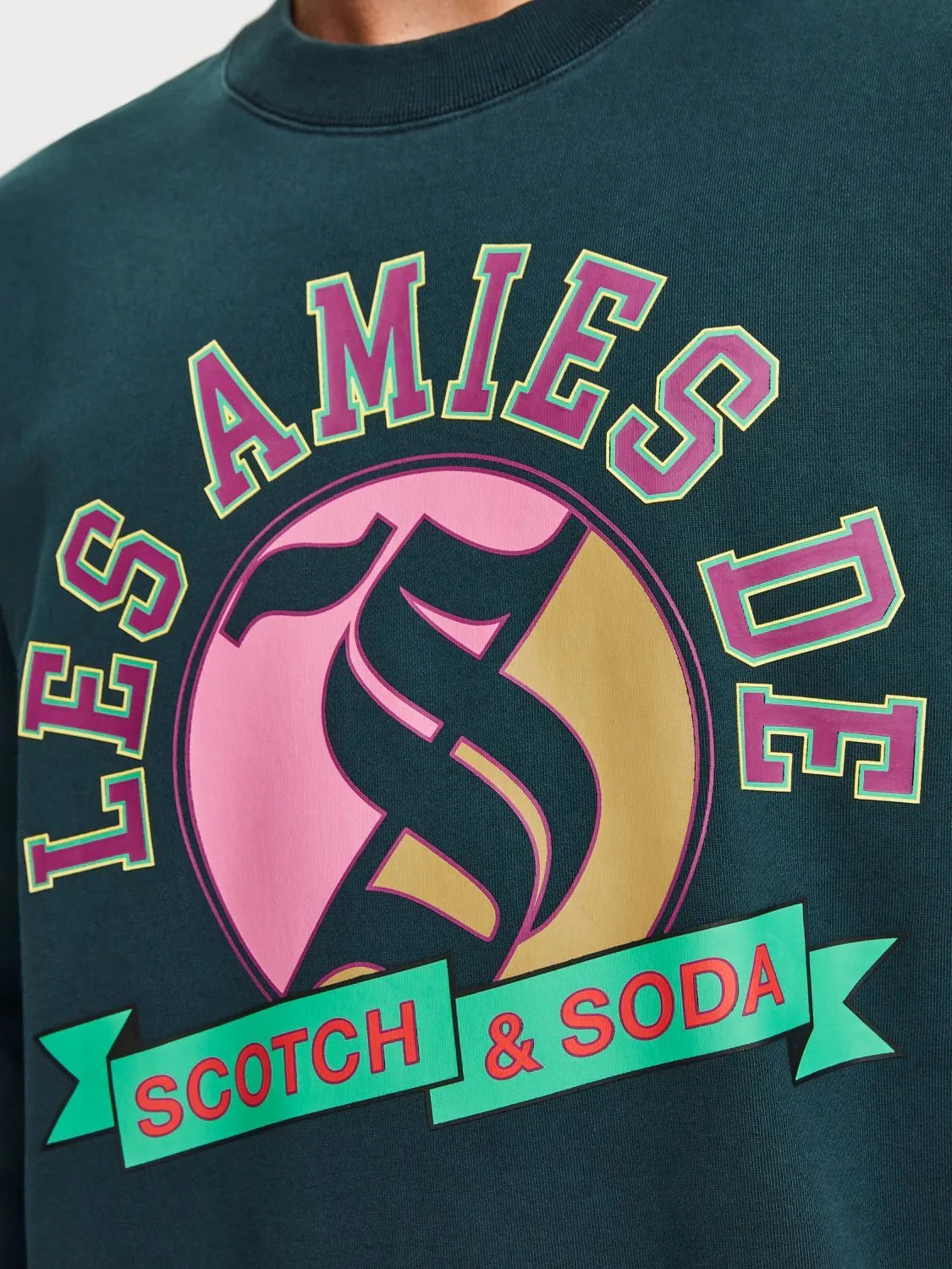 Sudadera de cuello redondo con motivo gráfico - ECRU