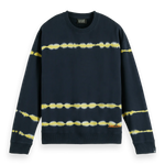 Sudadera de cuello redondo de felpa con teñido anudado - ECRU