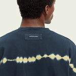 Sudadera de cuello redondo de felpa con teñido anudado - ECRU