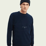 Sudadera de felpa cepillada con paneles cosidos - ECRU