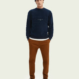 Sudadera de felpa cepillada con paneles cosidos - ECRU