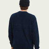 Sudadera de felpa cepillada con paneles cosidos - ECRU