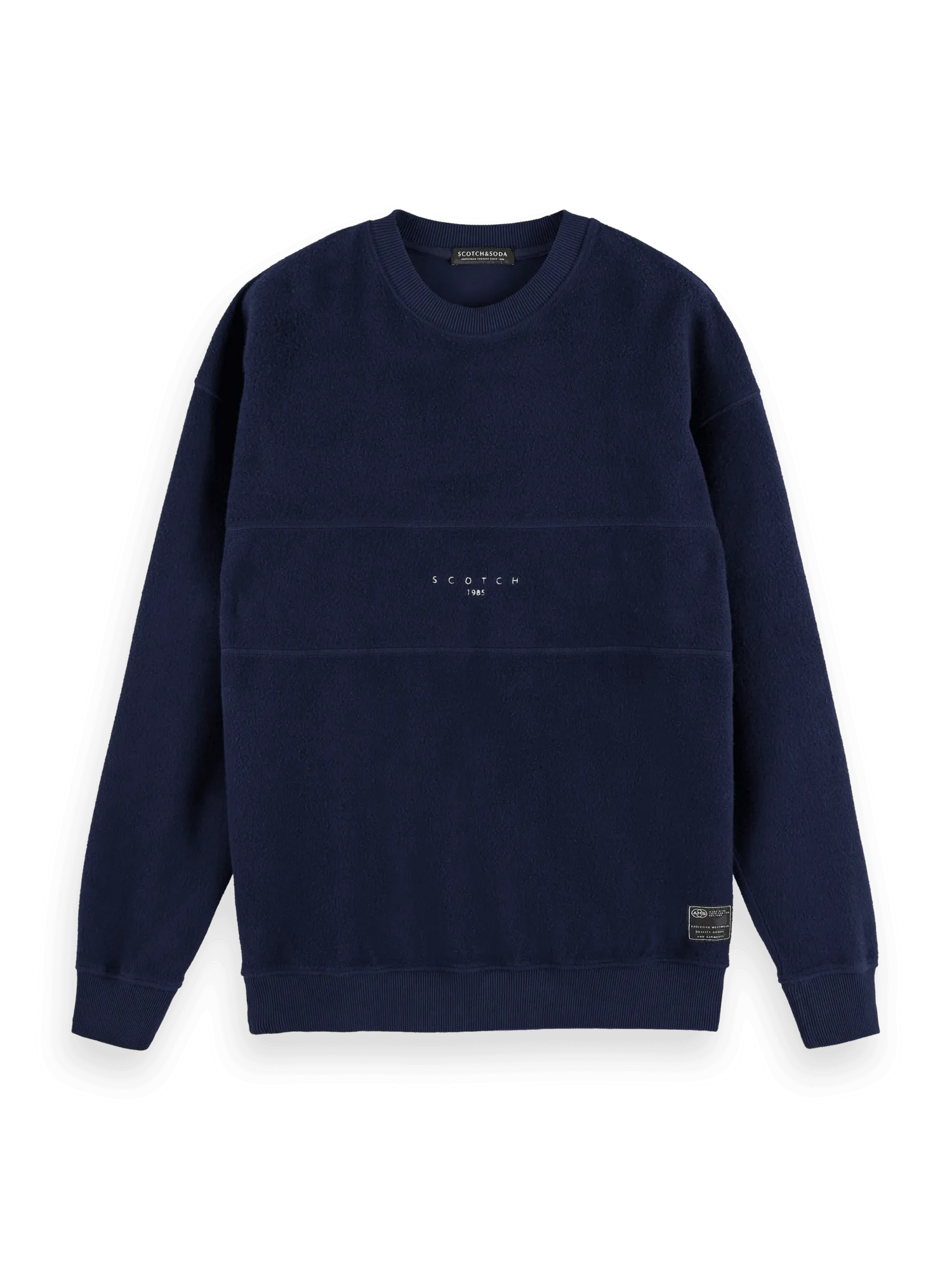 Sudadera de felpa cepillada con paneles cosidos - ECRU