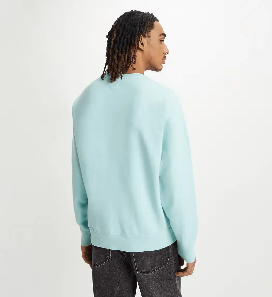 Sudadera Levi's® de Hombre Holgada De Cuello Redondo Pastel Turquoise Azul - ECRU
