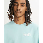 Sudadera Levi's® de Hombre Holgada De Cuello Redondo Pastel Turquoise Azul - ECRU