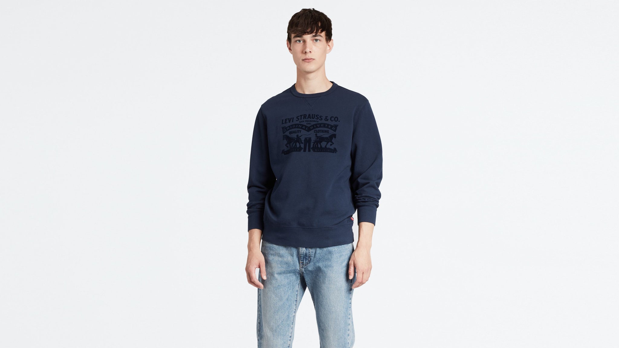 Sudadera Levis Graphic Crew Azul - ECRU