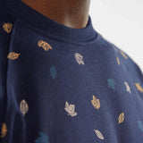 Sudadera Malmoe Autumn Leaves Navy - ECRU