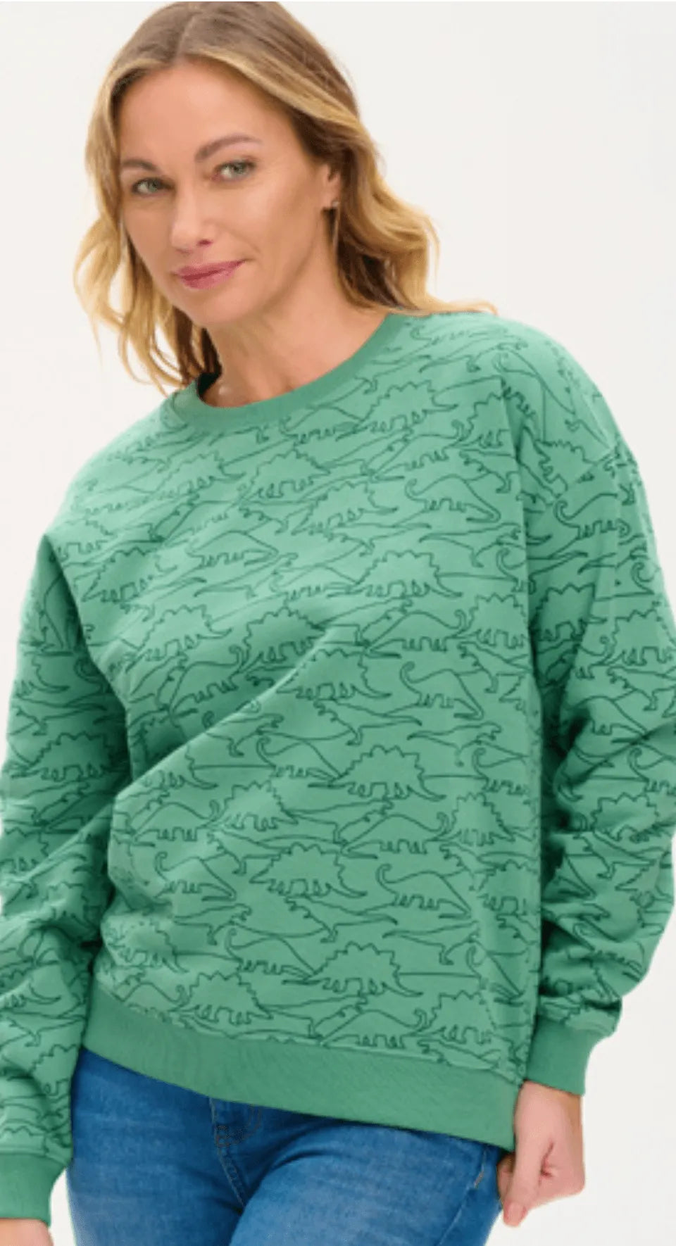 Sudadera Noah Green Dinosaur Lines - ECRU