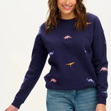 Sudadera Noah Navy Dinosaur Embroidery - ECRU