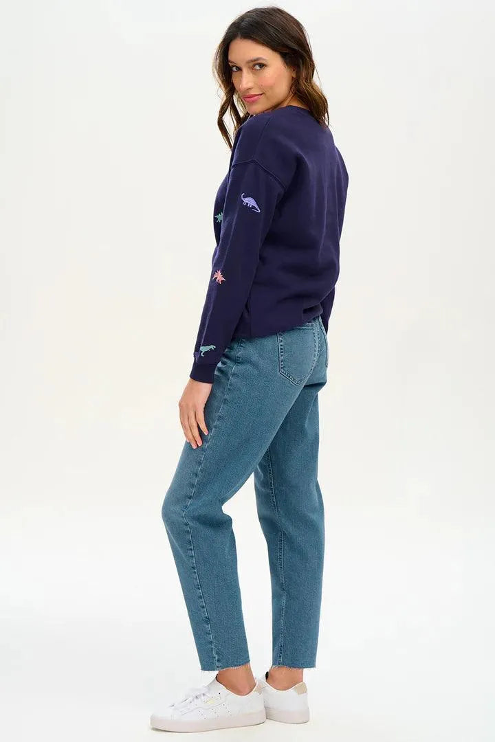 Sudadera Noah Navy Dinosaur Embroidery - ECRU