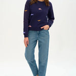 Sudadera Noah Navy Dinosaur Embroidery - ECRU