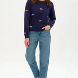 Sudadera Noah Navy Dinosaur Embroidery - ECRU