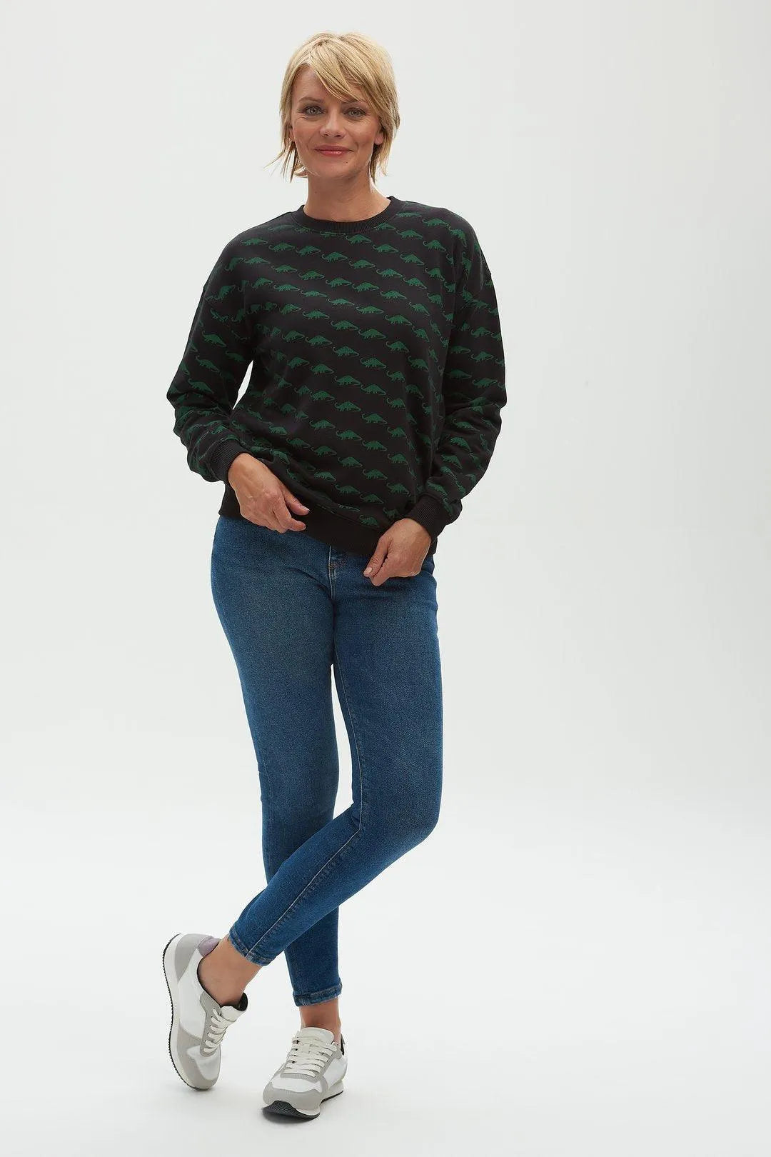 Sudadera Noah Negra Mini Dinosaurio - ECRU