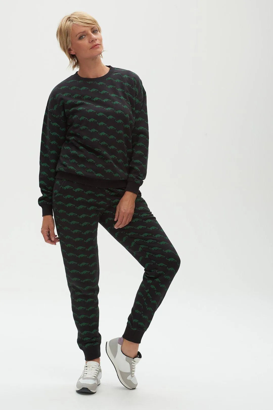 Sudadera Noah Negra Mini Dinosaurio - ECRU