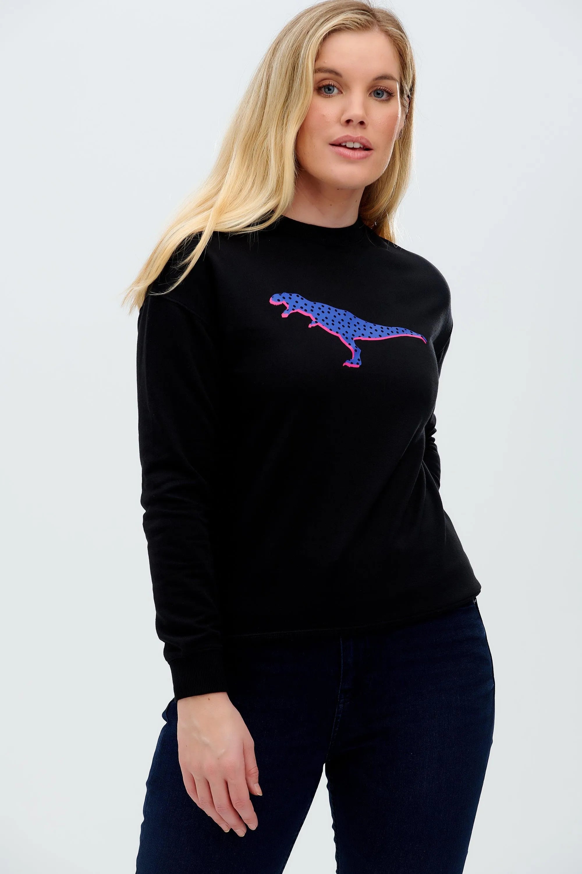 Sudadera Noah Negro Polka Dinosaurio - ECRU